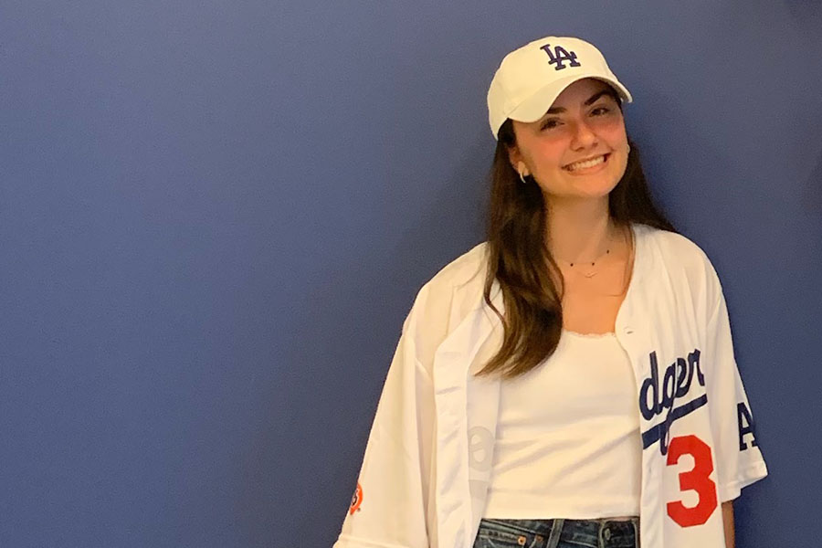 Whenever the author finds herself wearing her Dodgers jersey, she finds that she naturally gravitates towards blue walls. 