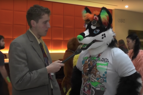 Typical: A furry at the Midwest FurFest tells Andrew Callaghan about how he barks at the mailman.

