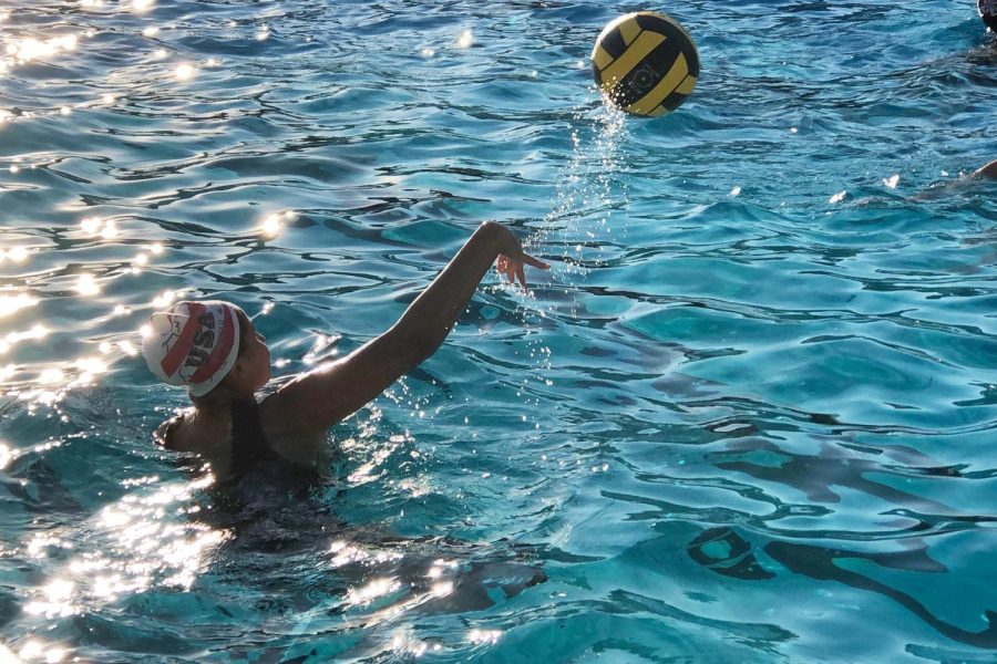 Varsity water polo member, Marisol Cowles (pictured above), has averaged over five points each game this season.