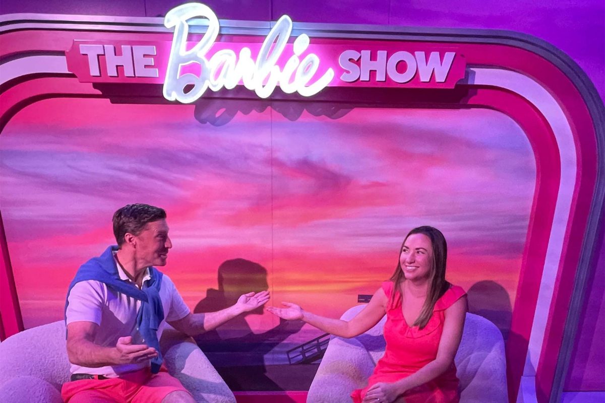Dr. Hambleton and his wife at the Barbie Experience in Santa Monica. Photo by William Hambleton.