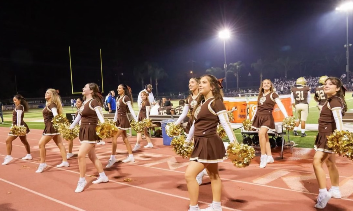 Saint Francis cheerleaders energize the crowd with their high-energy routine on Friedman Field.