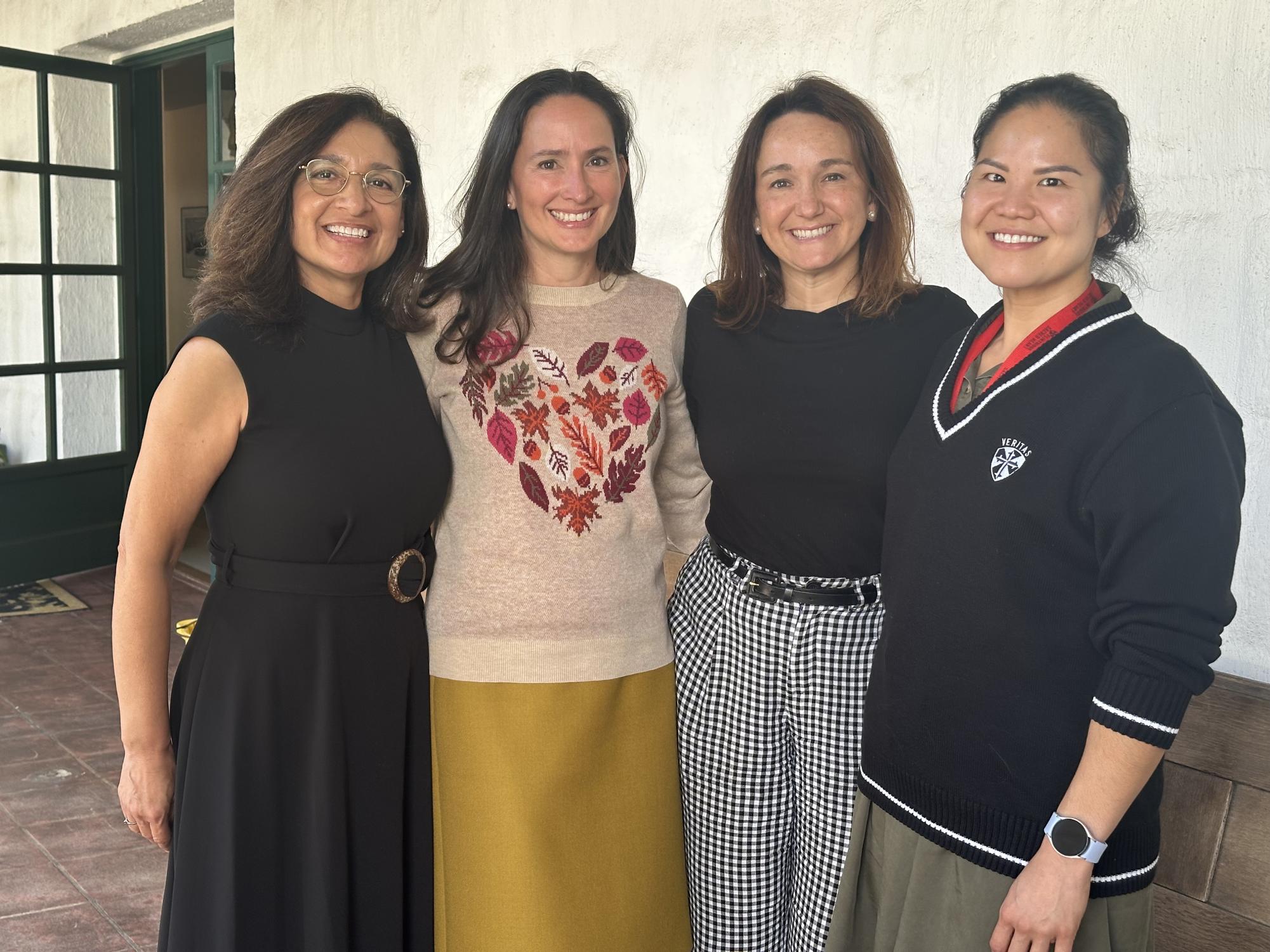 Pictured from left to right: Ms. Zapata, Mrs. Conroy, Mrs. Bostic, and Ms. Kim. Photo by Stephanie Cox. 
