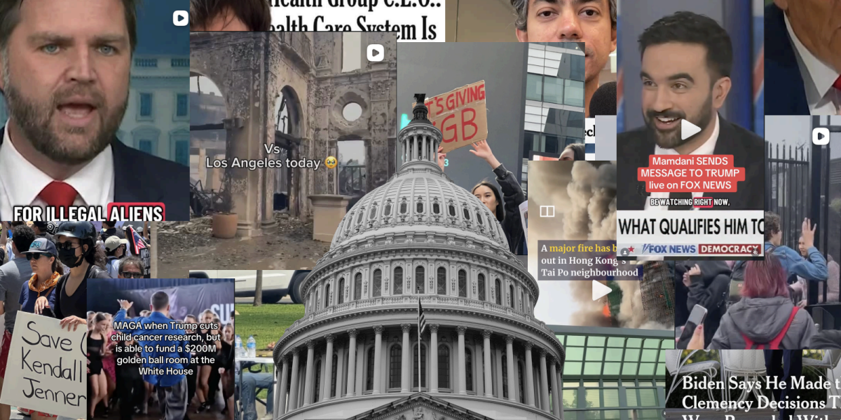 The various political content across social media platforms and their influence. Design by Payoja Verma ‘27.