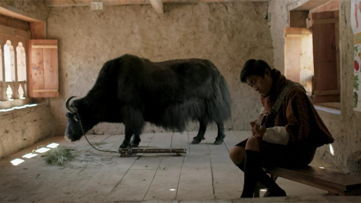 CUT! A scene from the 2019 Bhutanese film Lunana: A Yak in the Classroom