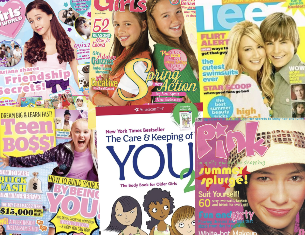 An array of magazines and books targeted towards tweens.